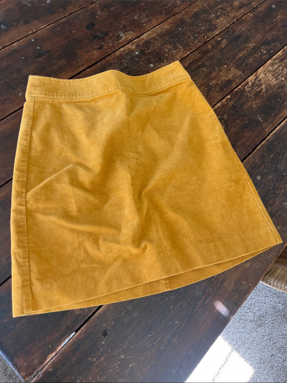J. Crew Golden Mustard Corduroy A-Line Skirt